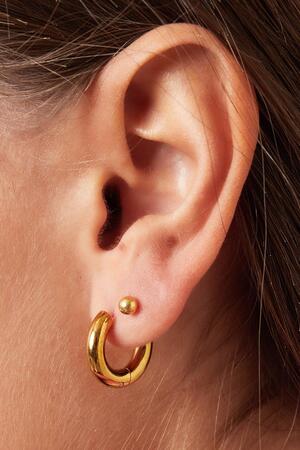 Boucles d'oreilles grosses créoles Argenté Acier inoxydable h5 Image2